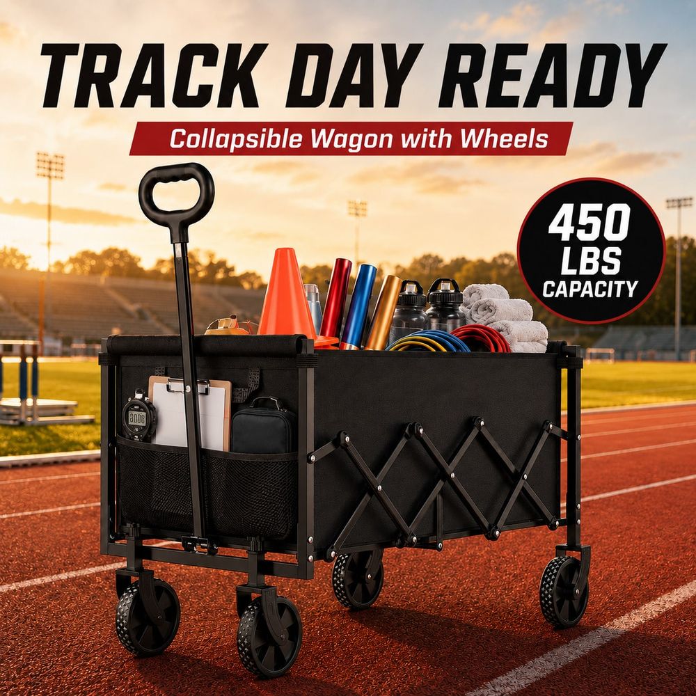 Sports Equipment Wagon - Velduitrustingstransporter, 450 lbs inklapbare kar met
