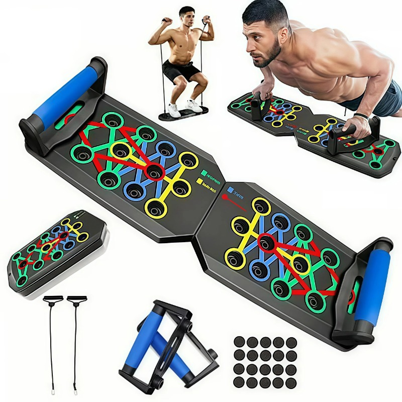 Sports Equipment List - Opvouwbaar push-up board met weerstandsbanden, multifunctionele