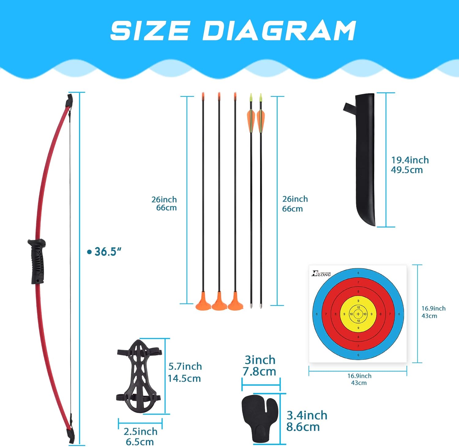 Recurve boog en pijlset voor b - Archery Target Face recensie en prijs